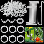 250 Pcs Tomato Clips, Plant Support Clips and J Tomato Hooks, Plastic Trellis by Unves