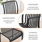 Patio Chairs Set of 4, All-Weather Stackable Outdoor Dining Chairs - Image 4