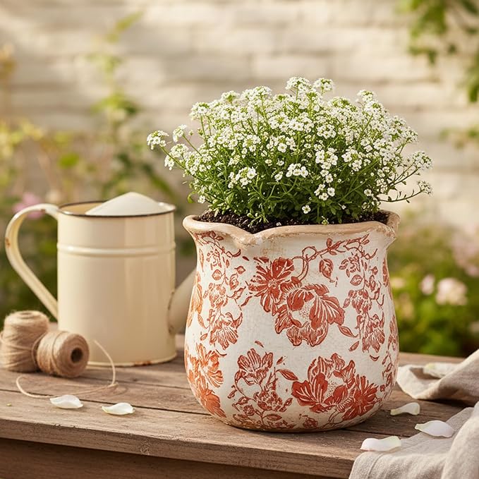 Country Farmhouse Planters for Spring Decor, 6.11 Inch Vintage Distressed - Image 2
