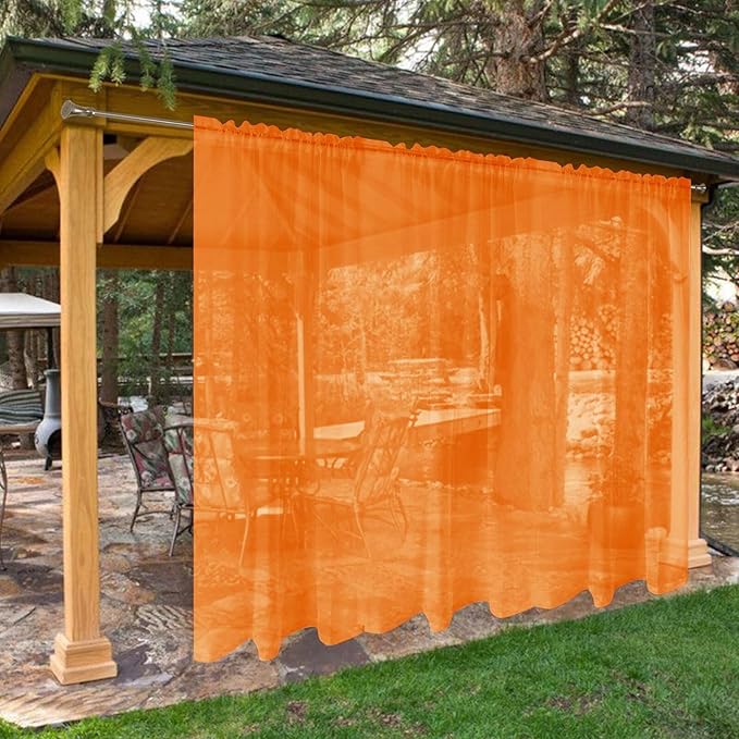 SpaceDresser Waterproof Outdoor Sheer Curtains by SpaceDresser