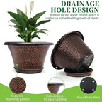 Quarut 12 Inch Pots for Plants, 4 Pack Large Flower Pots - Image 3