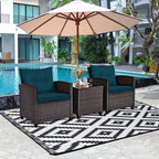 Tangkula 3 Pieces Patio Furniture Set, PE Rattan Wicker 3 Pcs Outdoor Sofa Set - Image 3