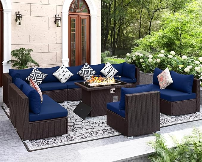 NICESOUL Modern Outdoor Patio Sectional Sofa Set by NICESOUL
