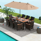 Tangkula 11 Piece Rattan Outdoor Dining Set - Image 8