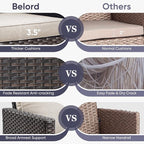 Belord Outdoor Couch Patio Furniture: Wicker Patio Sofa - Image 5