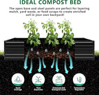 12x4x1.5FT Galvanized Raised Garden Bed, Vegetable Boxes-Rectangle Metal Flower - Image 3