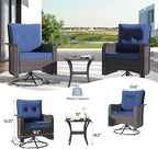 Kullavik 11 Pieces Outdoor Patio Furniture Set, PE Wicker Rattan Sectional Sofa - Image 8