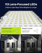 JACKYLED Solar Lights Outdoor Waterproof, Motion Sensor Flood Light 113 LED - Image 3
