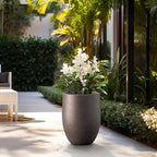 Kante Tall Concrete Planter, 21.7-Inch Height Weathered Brown Large Indoor - Image 3