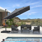 PURPLE LEAF 10 Feet Patio Umbrella Outdoor Cantilever Solar Powered LED Square - Image 2