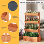 Vertical Wooden Raised Garden Bed Planters Wood Planter Kit Plant Stand Flower - Image 4