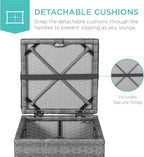 Best Choice Products Set of 2 Wicker Ottomans, Additional Seating, Side Table - Image 5