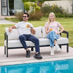 Outdoor Couch Aluminum Patio Furniture, 3-Seat All-Weather Metal Modern Patio - Image 7