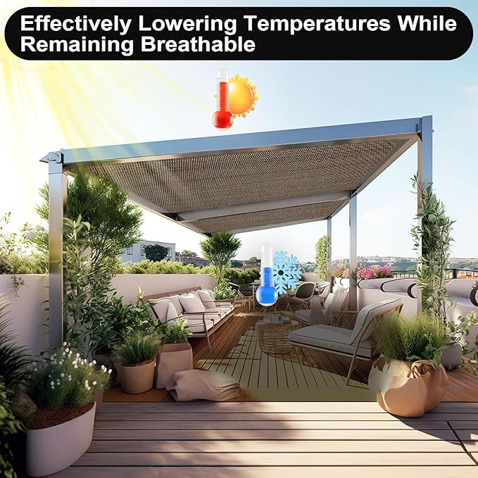 Artpuch 90% Sun Shade Cloth, 10 x 14 FT Pergola Shade Cover Canopy - Image 6