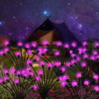 Kohlrabi Solar Garden Lights Outdoor, 2 Pack 20 LED Solar Pink Firefly Lights - Image 5