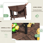 Devoko 5 PCS Patio Furniture, Patio Dining Set Acacia Wood Outdoor Table and - Image 4