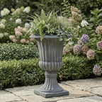 Urn Planters 22", Tall Stone-Resin Pedestal Planters - Image 8