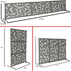 Oakland Living 6 ft. X 4 ft. Grey Freestanding Metal Privacy Screen Room Divider - Image 2