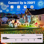 Nisocy 200 LED 4 Color Christmas String Lights, 8 Modes Plug in Christmas Tree - Image 2