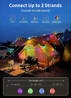 Brightown RGBW Outdoor String Lights, 58FT LED Patio Lights - Image 3