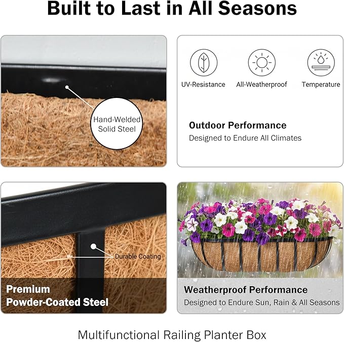 24“ Window Box Railing Planter - Image 5
