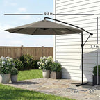 Outsunny 10 ft Offset Patio Umbrella - Image 7