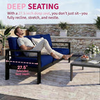 Kiss the Water Outdoor Couch Aluminum Patio Furniture Sofa, 3 Seat All-Weather - Image 5
