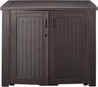 Rubbermaid Decorative Outdoor Storage Cabinet Weather Resistant Dark Brown - Image 2