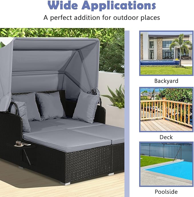Tangkula Patio Rattan Daybed - Image 9