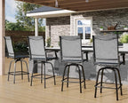 PHI VILLA Outdoor Swivel Patio Bar Stools Set of 4, 30 Inch Bar Height Tall - Image 2