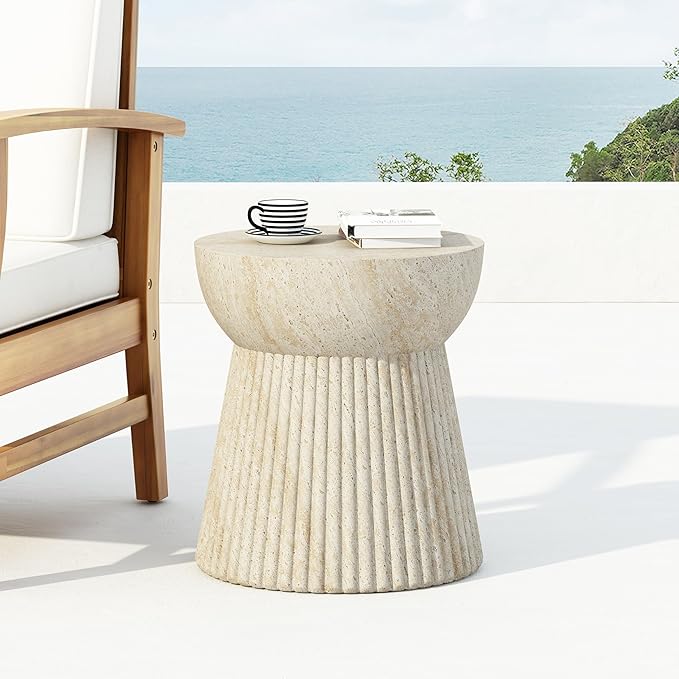 Christopher Knight Home Dila Patio Side Table, Lightweight Concrete End Table by ChristopherKnightHome