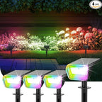 Linkind RGB Solar Spot Lights Outdoor Waterproof IP67, 60 LED 10 Lighting Modes by Linkind