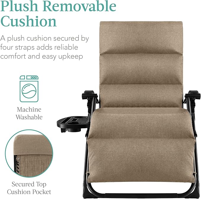 Best Choice Products Oversized Zero Gravity Chair, Folding Outdoor Patio - Image 4