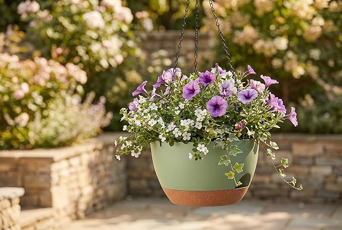 Hanging Planters 3-Pack, 8 Inch Self-Watering Hanging Pots - Image 4