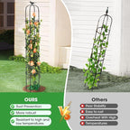 Tower Obelisk Garden Trellis for Climbing Plant，6.2FT/74.4" Rustproof Metal - Image 3