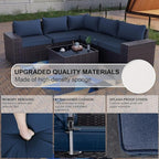 Kullavik 12 Pieces Outdoor Patio Furniture Set PE Wicker Rattan Sectional Sofa - Image 6