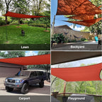 SUNLAX Sun Shade Sail 8' x 10' Terra Red Rectangle Canopy Sail Shade Cover UV - Image 8