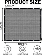10x12 FT Sun Shade Cloth with Grommets, Pergola Shade Cover Canopy, 90% - Image 6