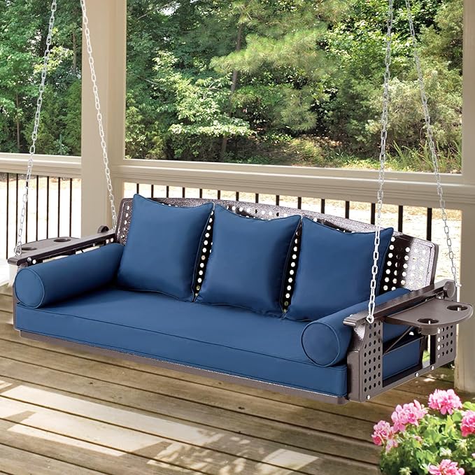 3 Seat Porch Swing, Patio Swing Bench by YALISSEY