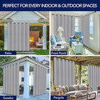 PureFit Outdoor Curtains for Patio Waterproof Weatherproof, UV Resistant - Image 5