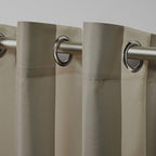Exclusive Home Canopy Stripe Indoor/Outdoor Grommet Top Curtain Panel, Taupe / - Image 3