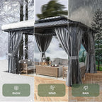Aoxun Hardtop Gazebo 10x12, Aluminum Frame Canopy - Image 8