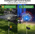 Solar Garden Lights Outdoor Waterproof, 2 Pack 120 LED Solar Firework Lights - Image 2