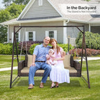VINGLI Heavy Duty 800 LBS Wicker Hanging Porch Swing - Image 7