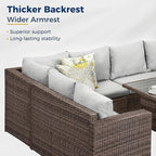 Wisteria Lane 7 Piece Patio Furniture Set, Wicker Patio Sectional - Image 4