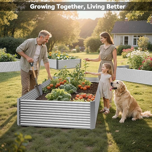 2 Pack Tall 8x3FT Raised Beds for Gardening, Corrugated Galvanized Steel Raised - Image 2