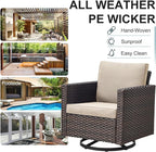 Belord 7 Piece Outdoor Furniture Patio Wicker Sofa Set, Oversize Outdoor Swivel - Image 7