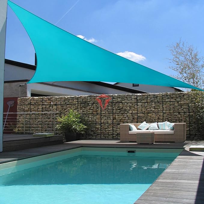 Patio Paradise 16' x 16' x 16' Sun Shade Sail Triangle Canopy Shade Cloth - Image 5