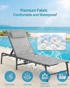 4 Pack Foldable Chaise Lounge Chair - Image 5