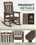 Oversized Outdoor Rocking Chair, HDPE All Weather Resistant Rocking Chairs - Image 5